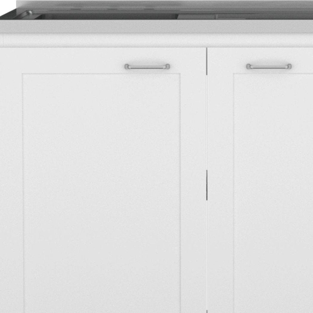 42" Black and White Wood Accent Cabinet Set With Four Doors