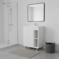 24" White Wood Freestanding Double Door Bathroom Vanity With Sink