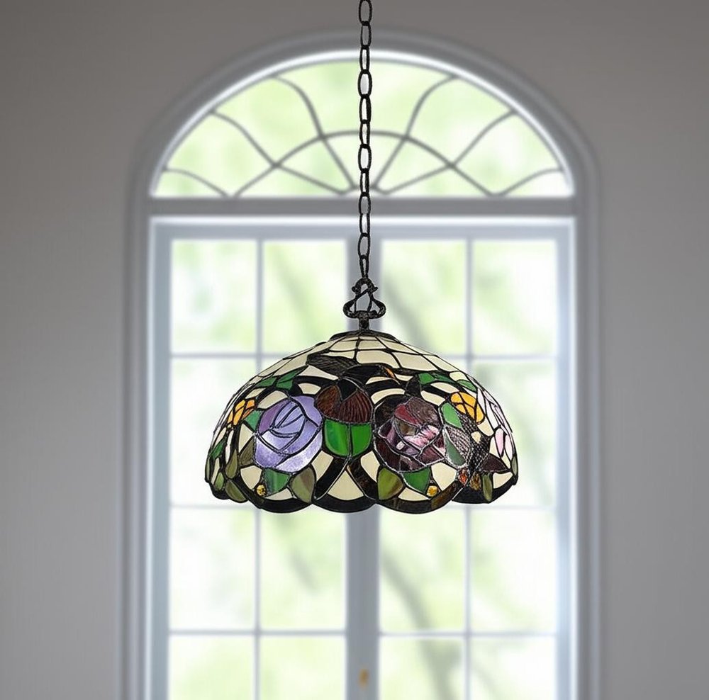 Red And White Unique Statement Two Light Glass Dimmable Chandelier With Red And White Shades