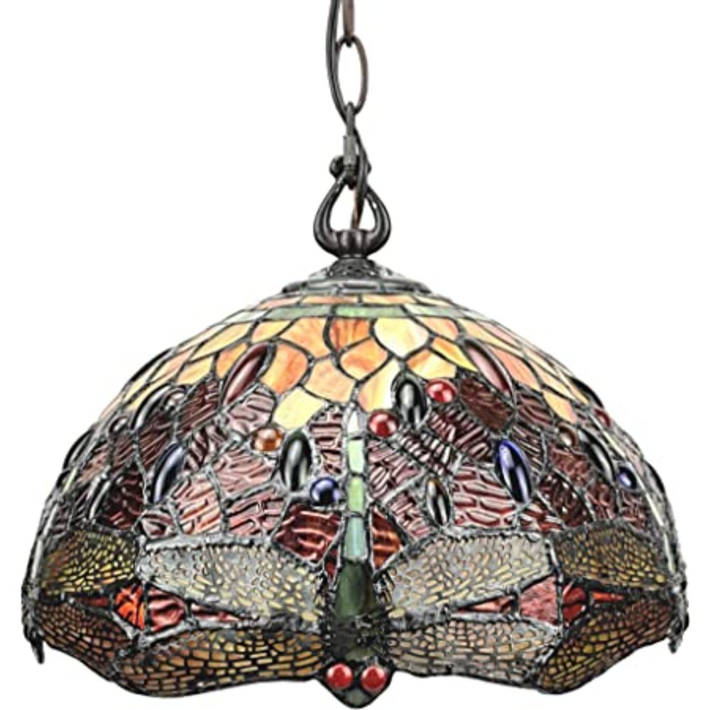 Red And White Unique Statement Two Light Glass Dimmable Chandelier With Red And White Shades