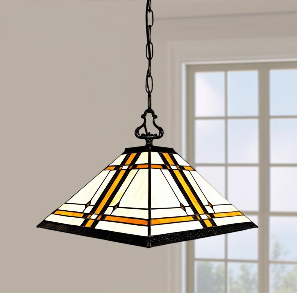 Brown And White Unique Statement Two Light Glass Dimmable Chandelier With Brown And White Shades on a white background