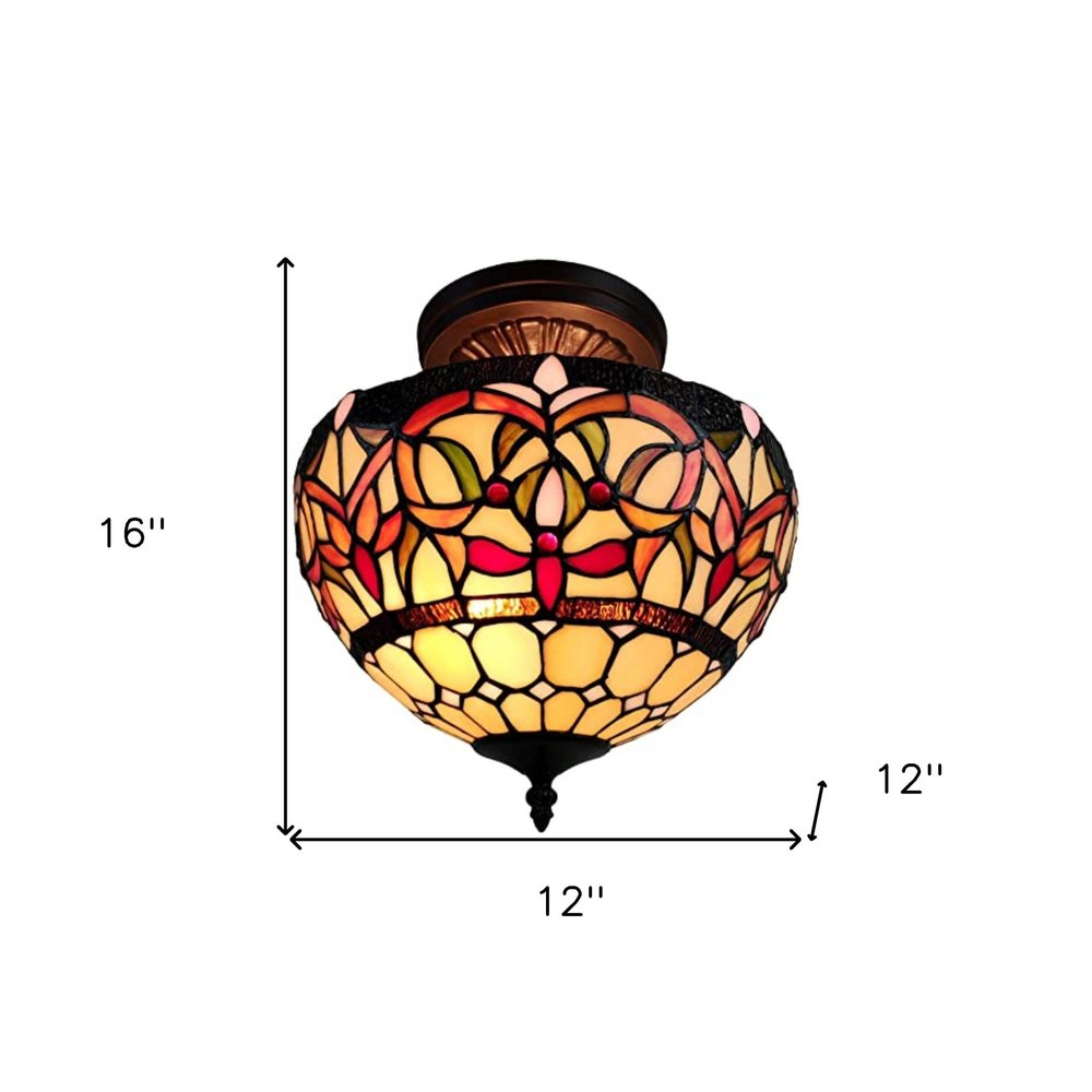 Red And White Unique Statement Two Light Glass Dimmable Chandelier With Red And White Shades