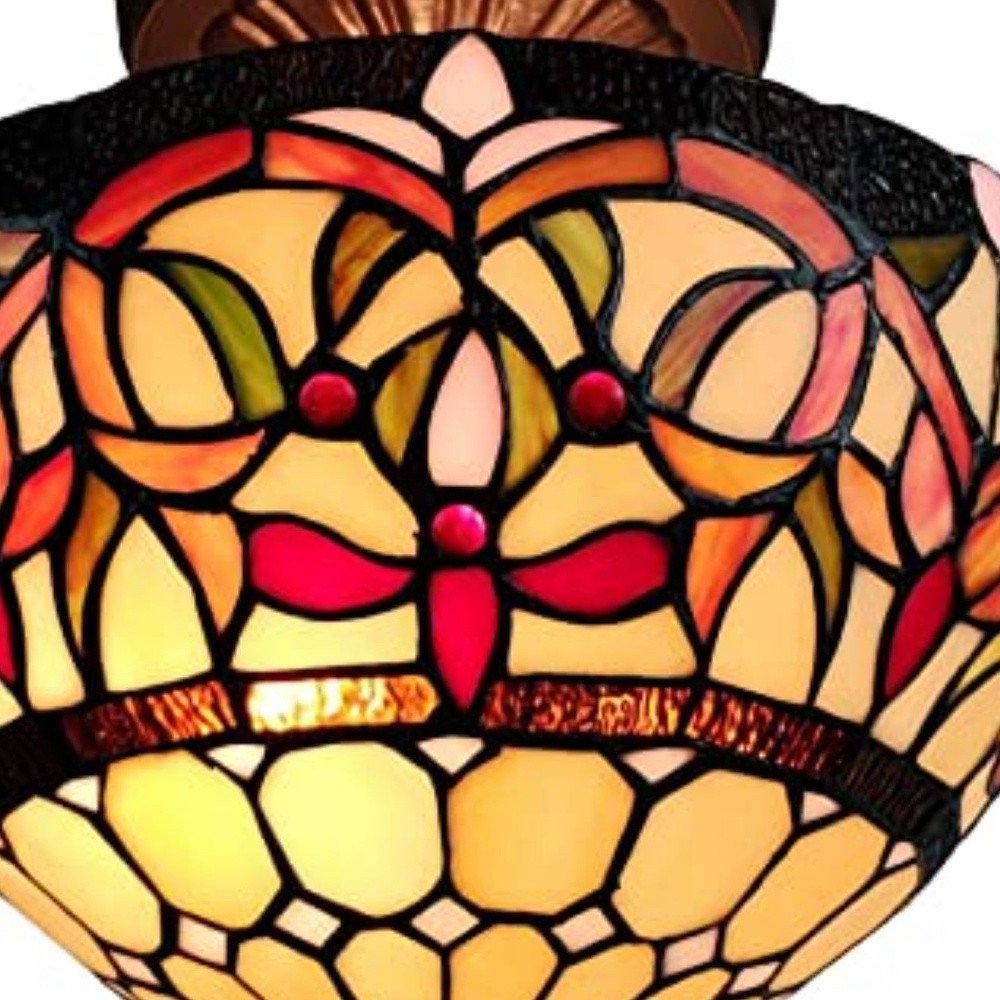 Red And White Unique Statement Two Light Glass Dimmable Chandelier With Red And White Shades