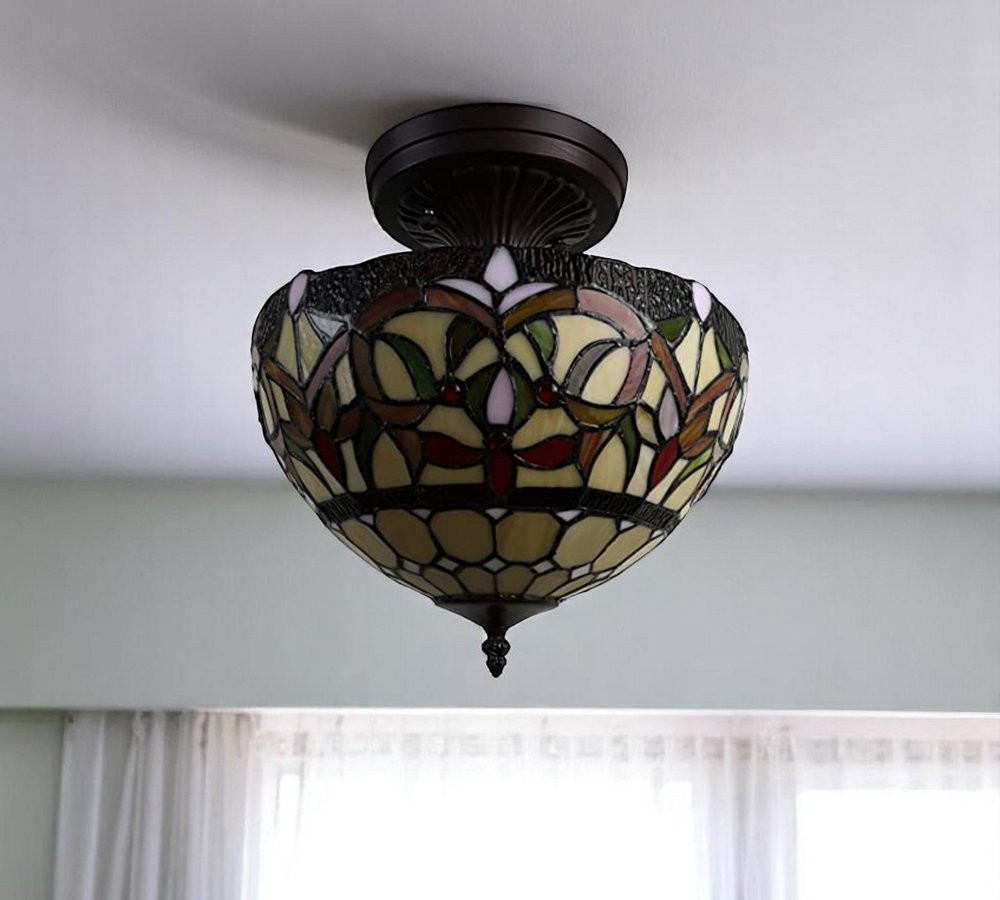 Red And White Unique Statement Two Light Glass Dimmable Chandelier With Red And White Shades