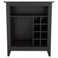 Black Bar Cart With Wine Storage on a white background
