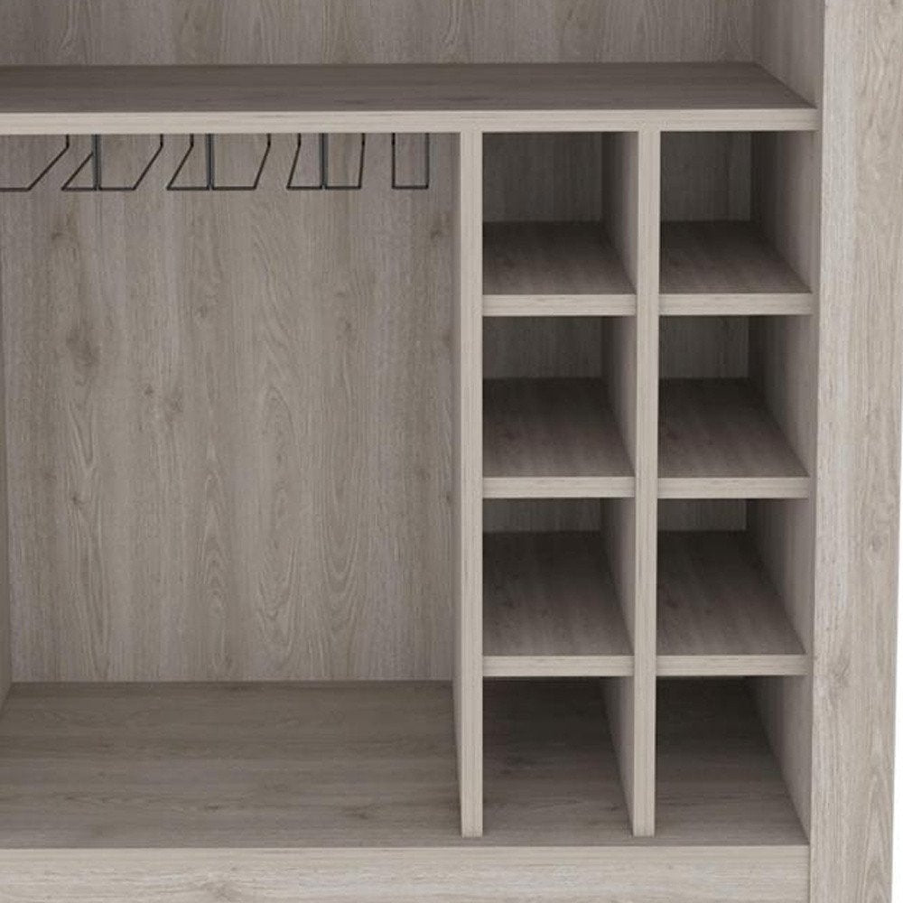 Light Gray Bar Cart With Wine Storage close-up detail