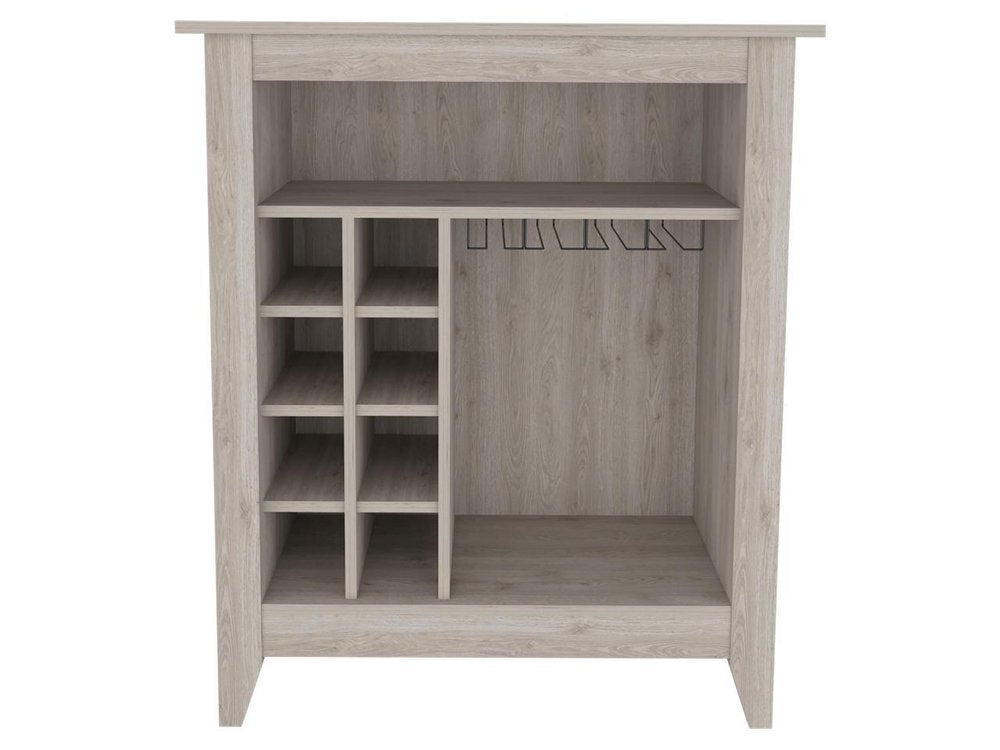 Light Gray Bar Cart With Wine Storage on a white background