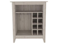 Light Gray Bar Cart With Wine Storage on a white background