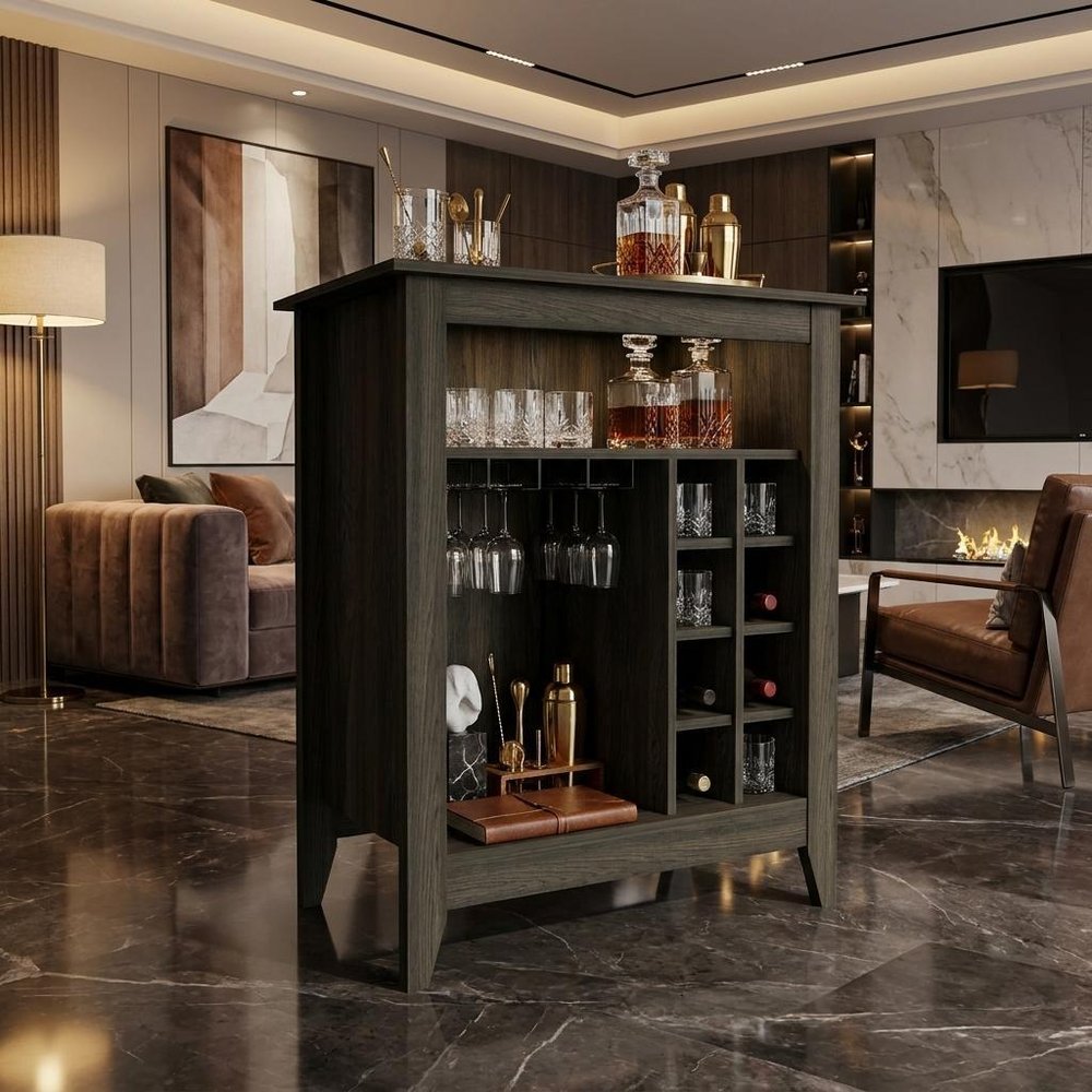 Espresso Bar Cart With Wine Storage