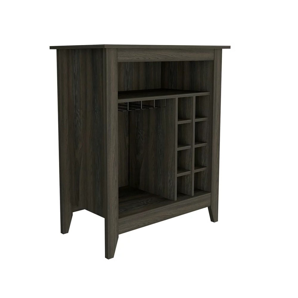 Espresso Bar Cart With Wine Storage on a white background