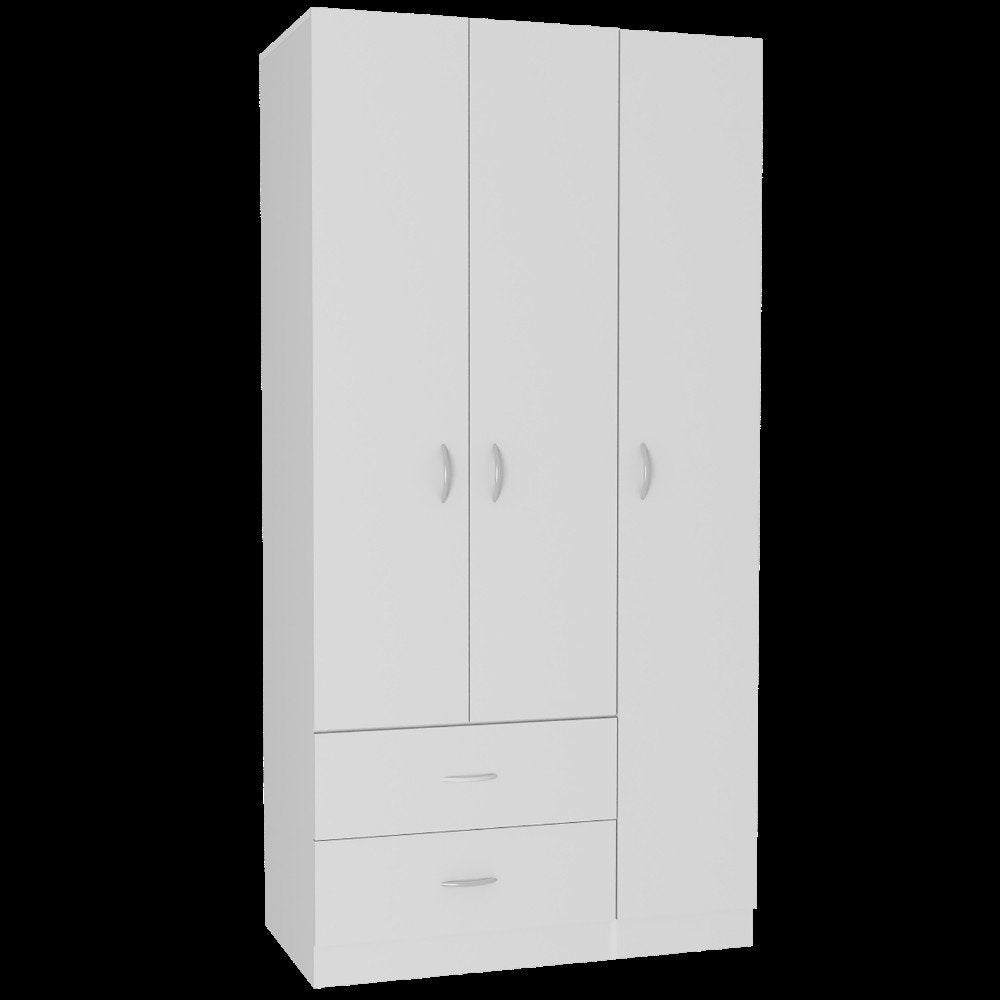 71" Gray And White Wood Two Drawer Combo Dresser
