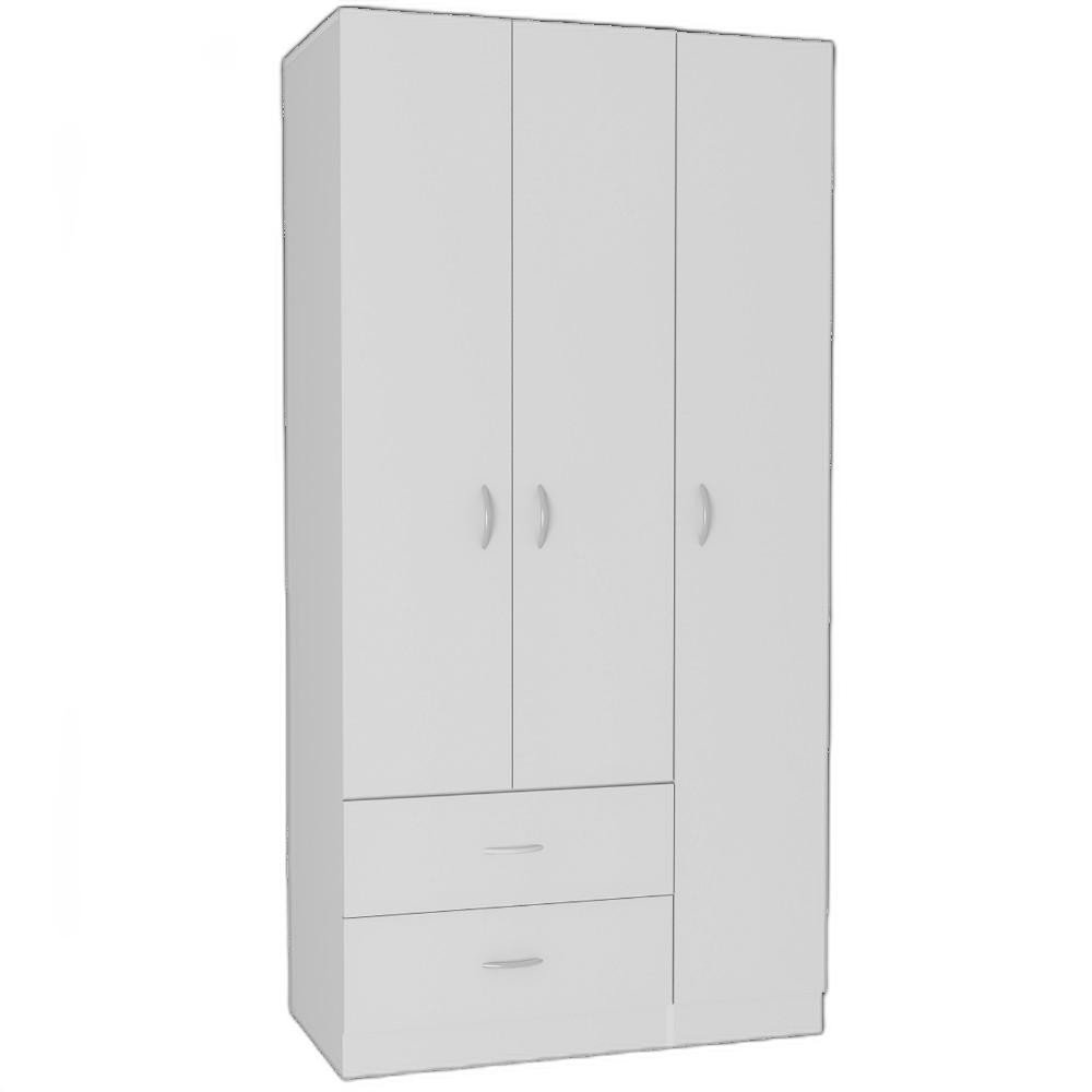 71" Gray And White Wood Two Drawer Combo Dresser on a white background