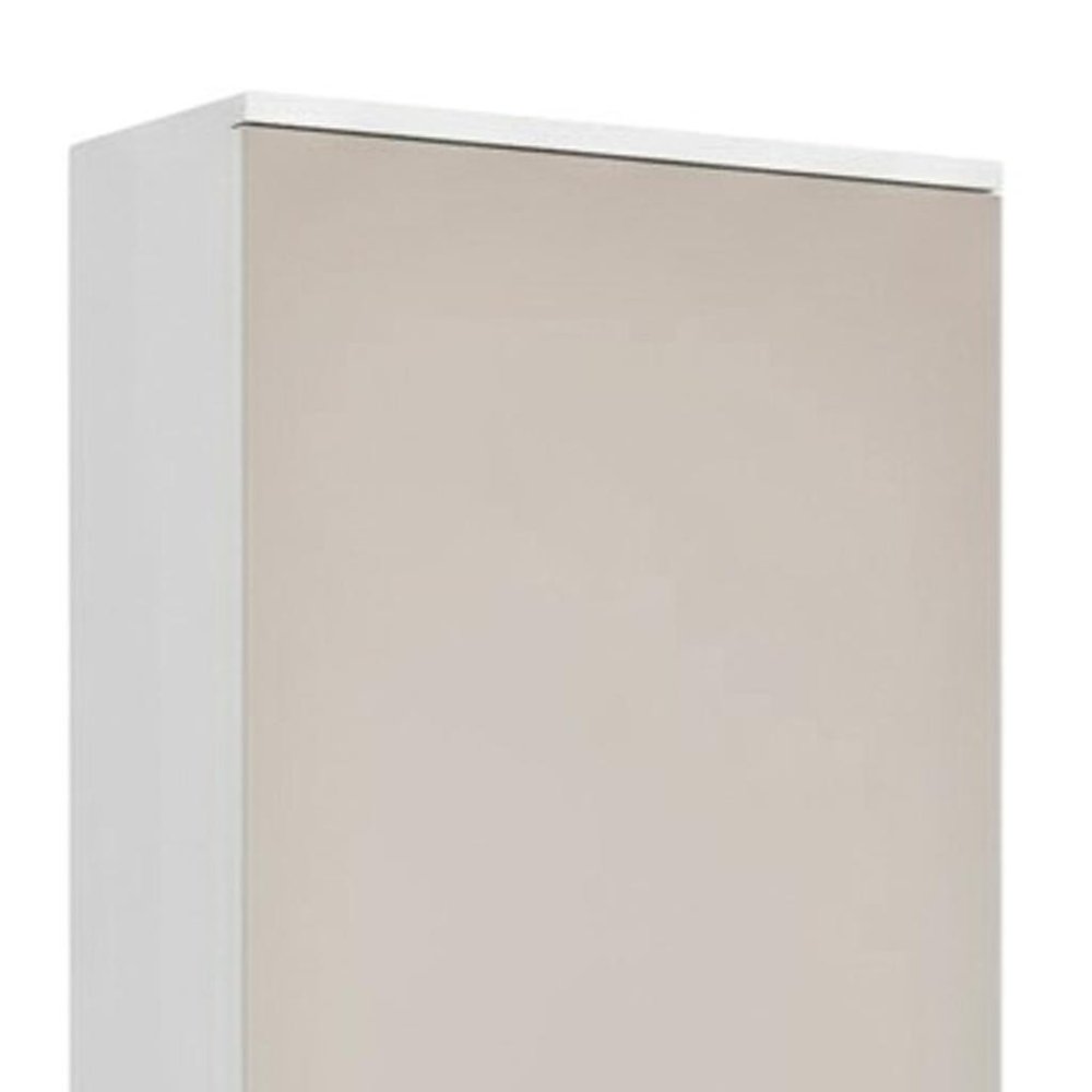 White Ten Pair Wall Mounted WoodShoe Rack on a white background