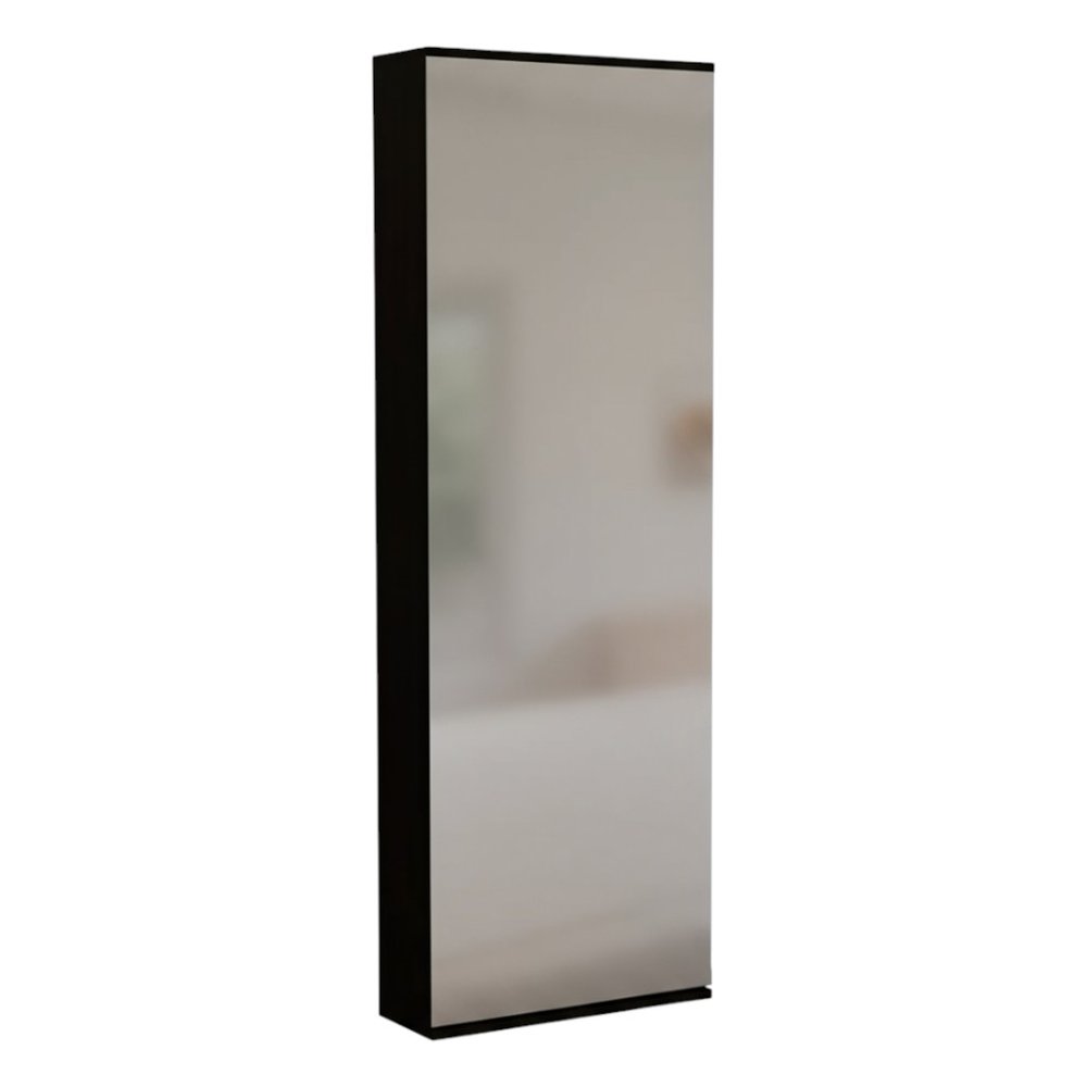 Dark Brown Ten Pair Wall Mounted WoodShoe Rack on a white background