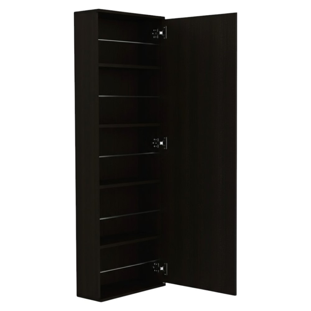 Dark Brown Ten Pair Wall Mounted WoodShoe Rack on a white background
