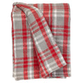 Red Woven Cotton Plaid Throw Blanket on a white background