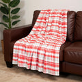 Red Woven Cotton Plaid Throw Blanket
