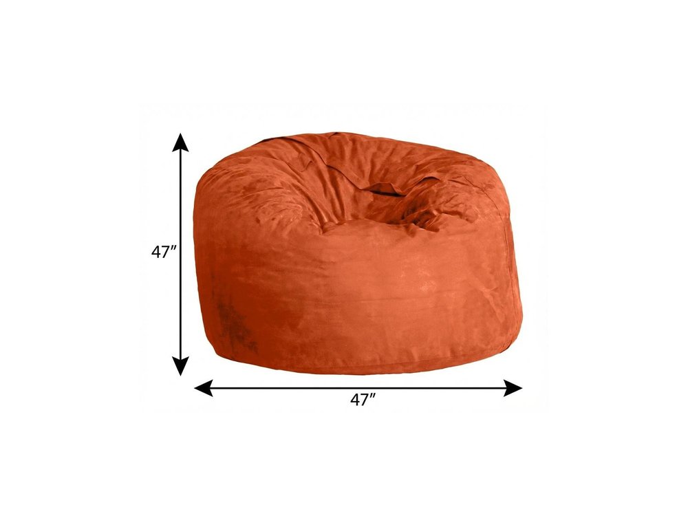 47" Orange Microsuede Classic Bean Bag