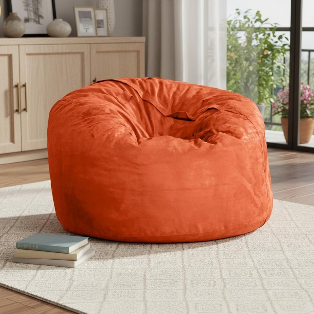 47" Orange Microsuede Classic Bean Bag
