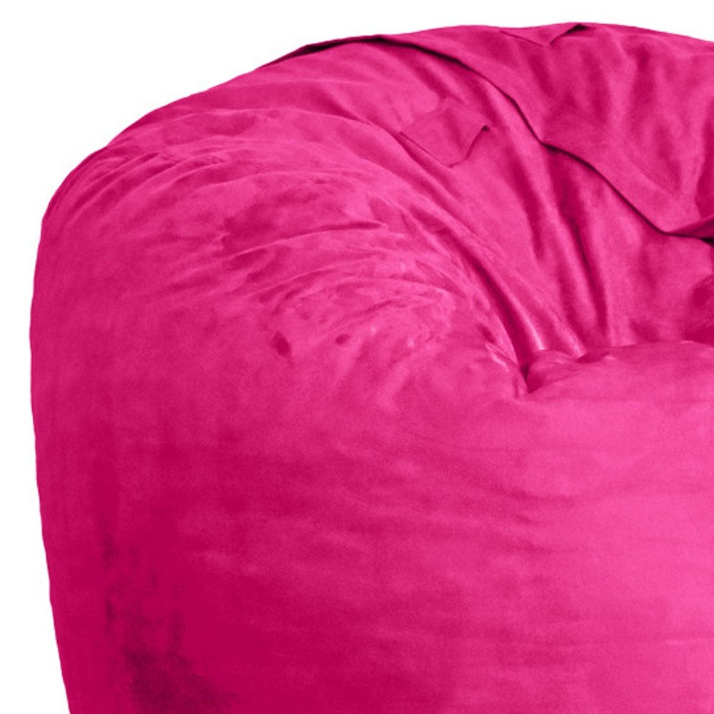 Cropped view of 47" Green Microsuede Classic Bean Bag focusing on the surface surface.