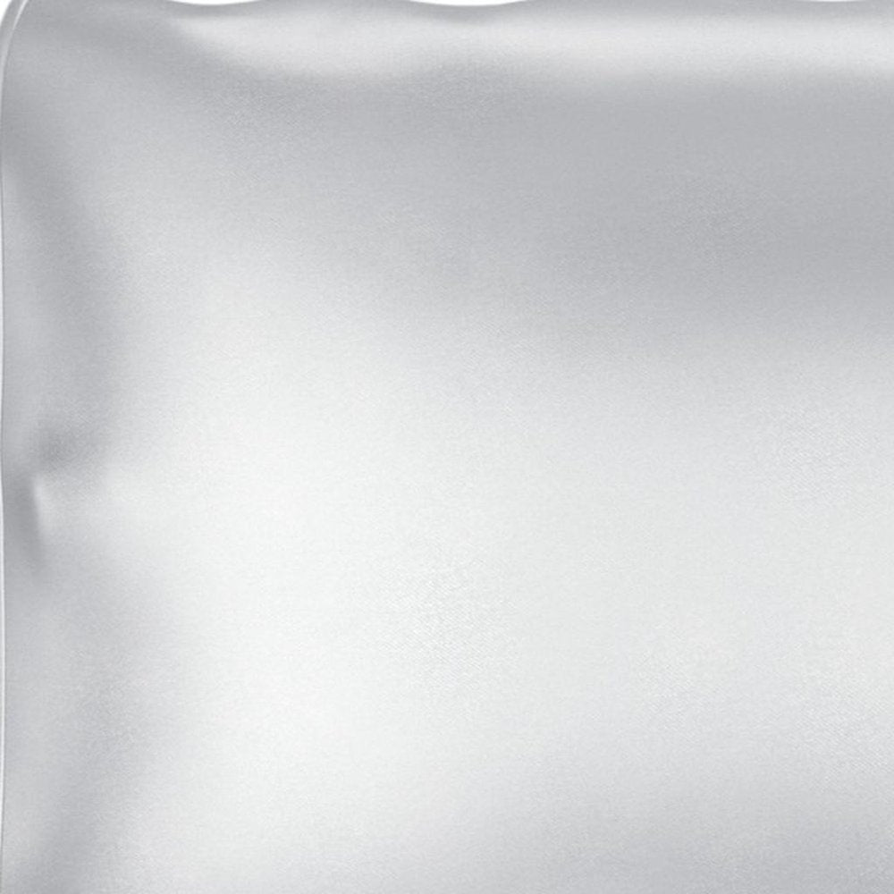 Silver Silk Open Ended Pillowcase on a white background