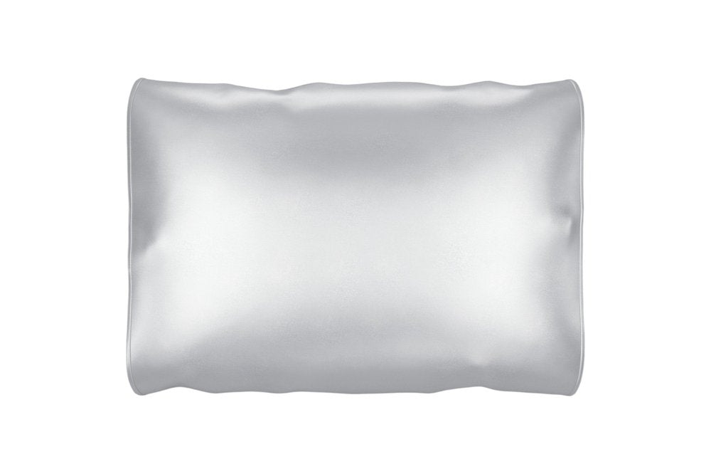Silver Silk Open Ended Pillowcase on a white background