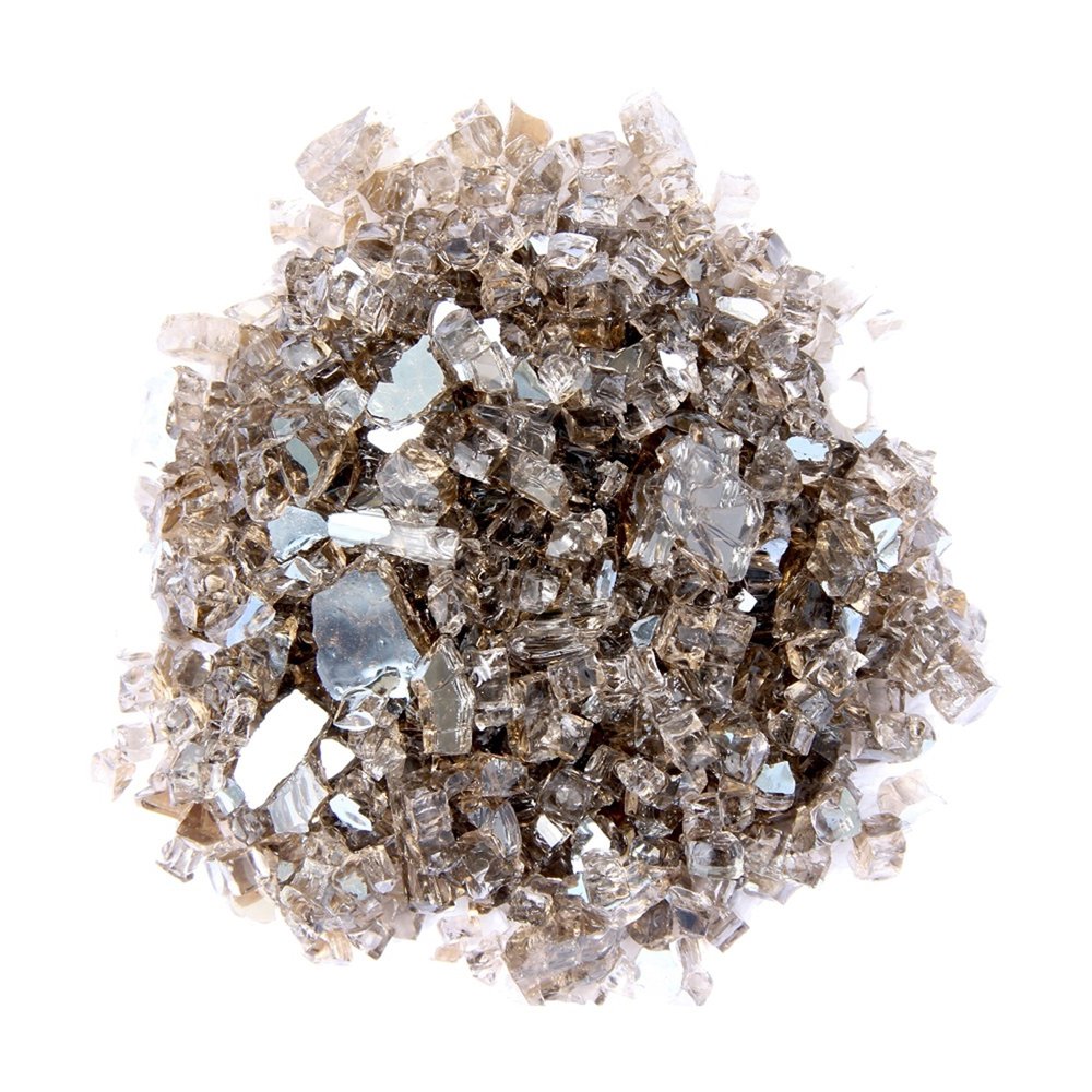 Bronze Round Reflective Fire Pit Glass on a white background