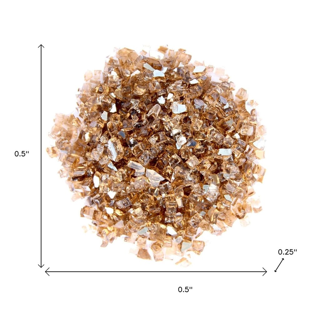 Copper Round Reflective Fire Pit Glass on a white background
