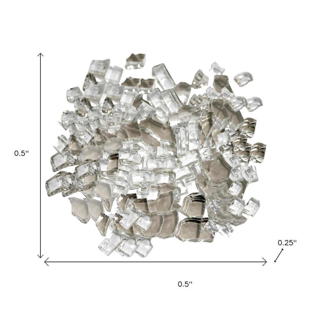 Clear Round Reflective Fire Pit Glass on a white background