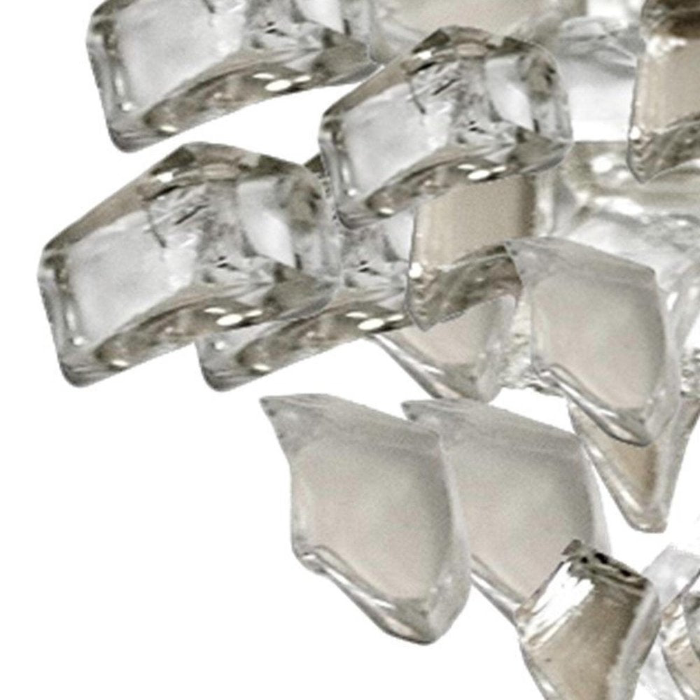 Clear Round Reflective Fire Pit Glass on a white background
