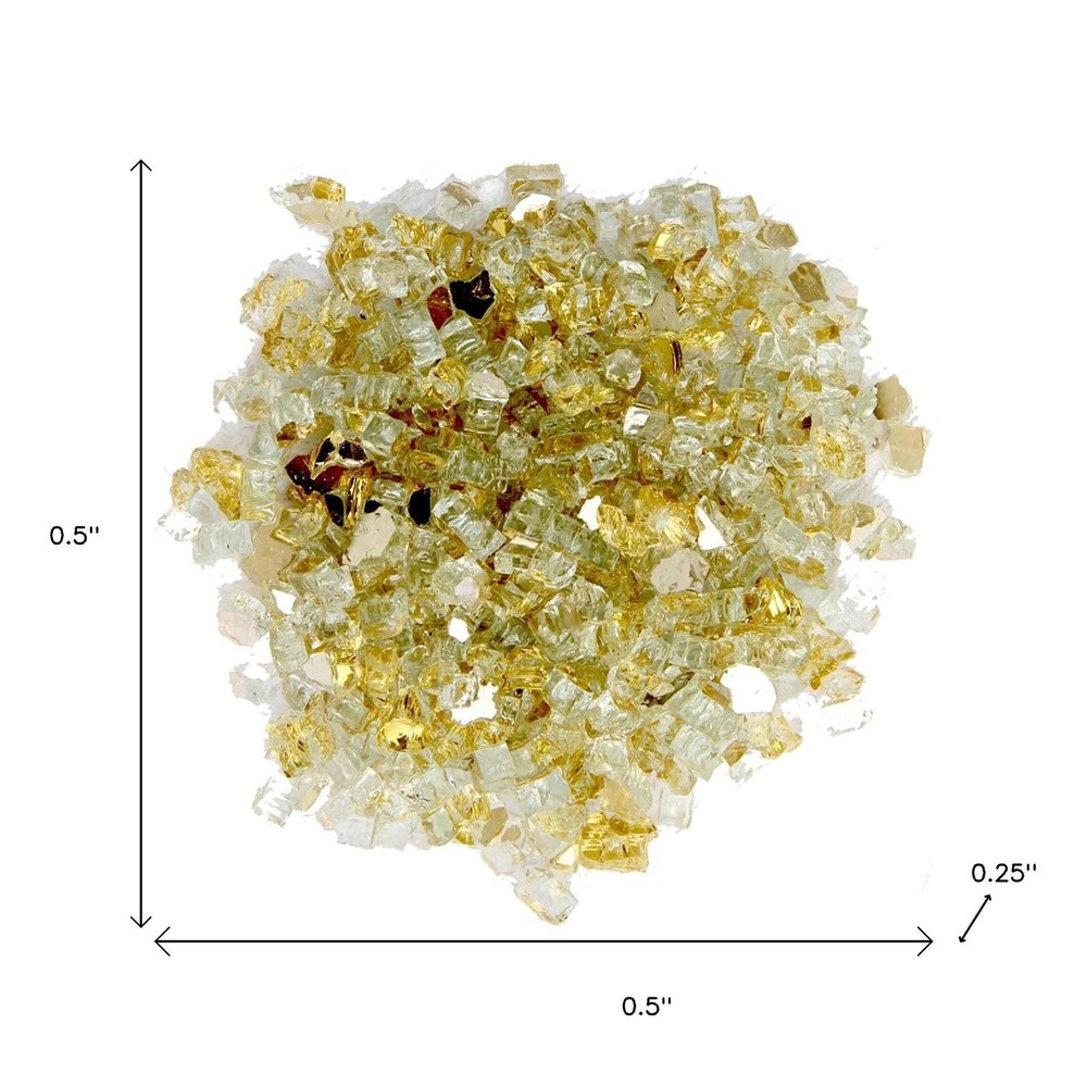 Gold Round Reflective Fire Pit Glass on a white background