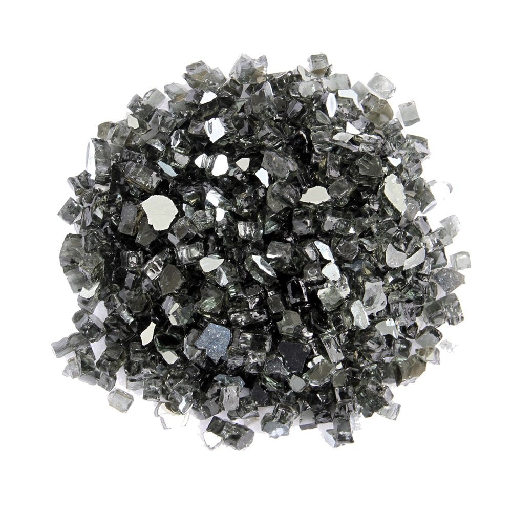 Black Round Reflective Fire Pit Glass on a white background