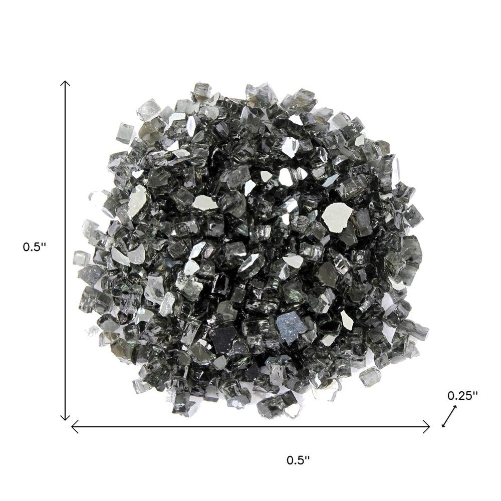 Black Round Reflective Fire Pit Glass on a white background