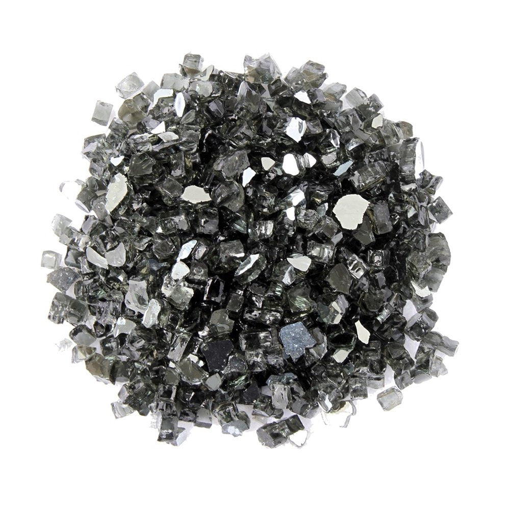 Black Round Reflective Fire Pit Glass on a white background
