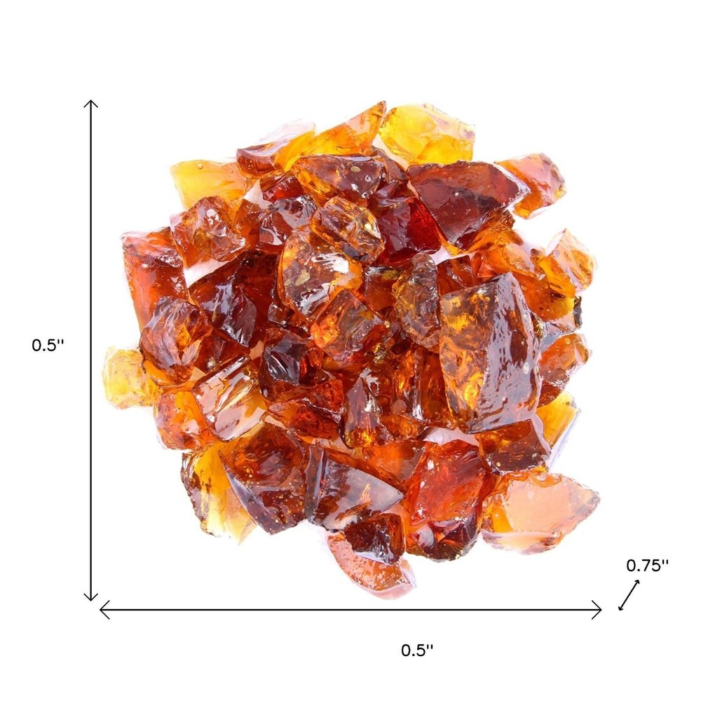 Amber Round Reflective Fire Pit Glass
