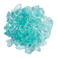Aqua Round Reflective Fire Pit Glass on a white background