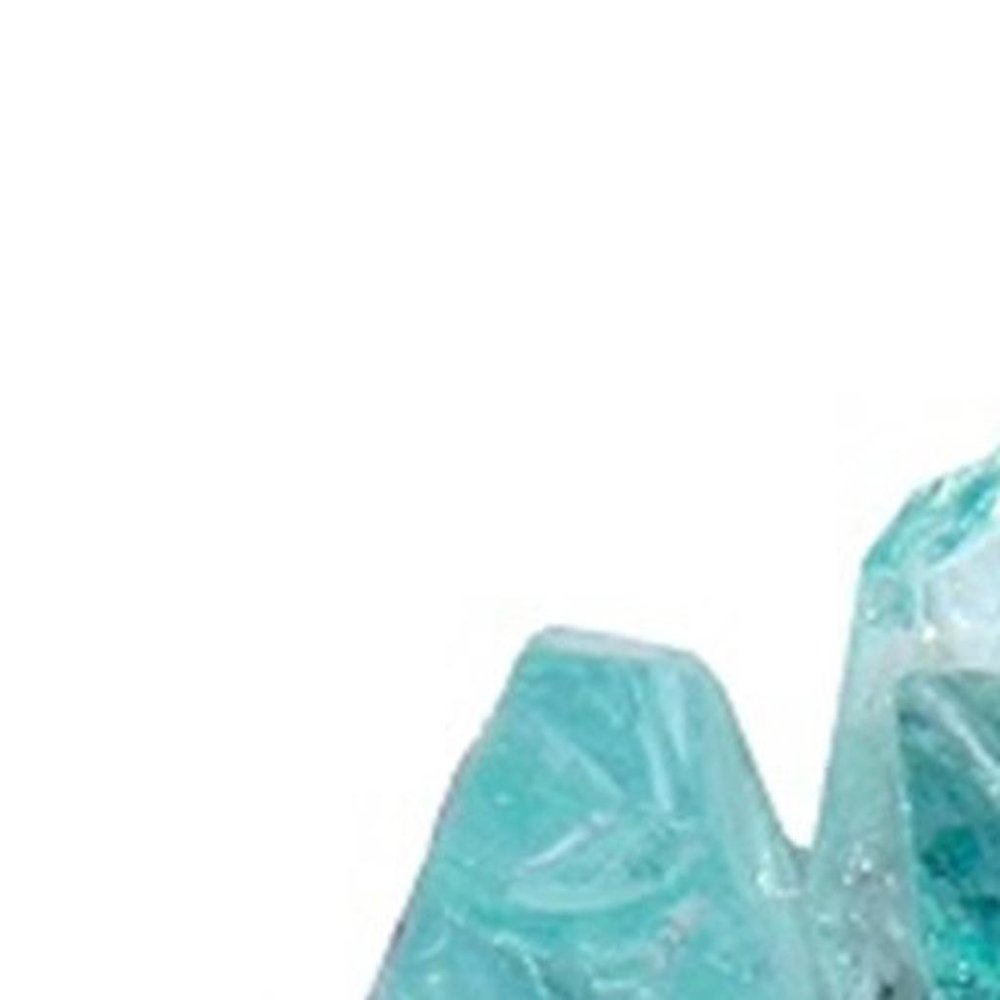 Aqua Round Reflective Fire Pit Glass on a white background