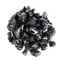 Black Round Reflective Fire Pit Glass on a white background