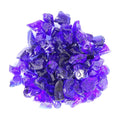 Cobalt Round Reflective Fire Pit Glass on a white background