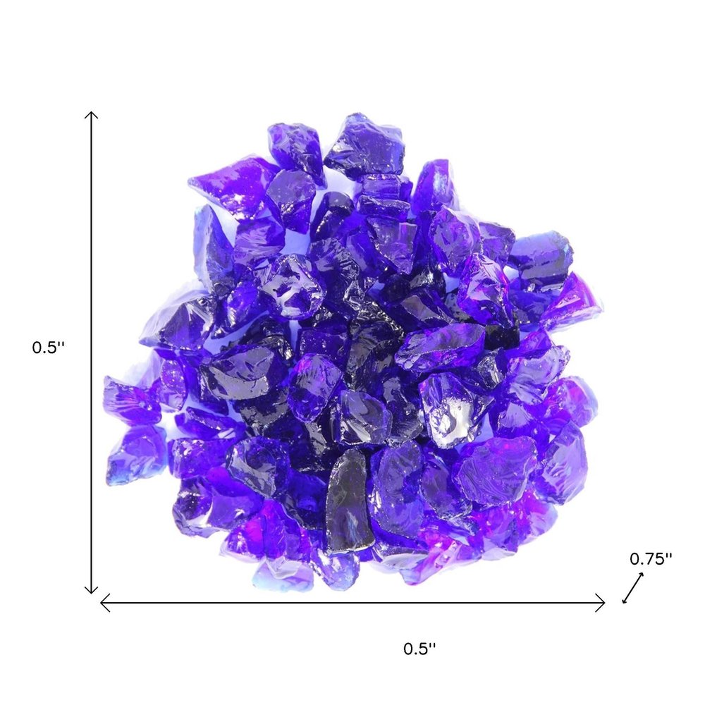 Cobalt Round Reflective Fire Pit Glass on a white background