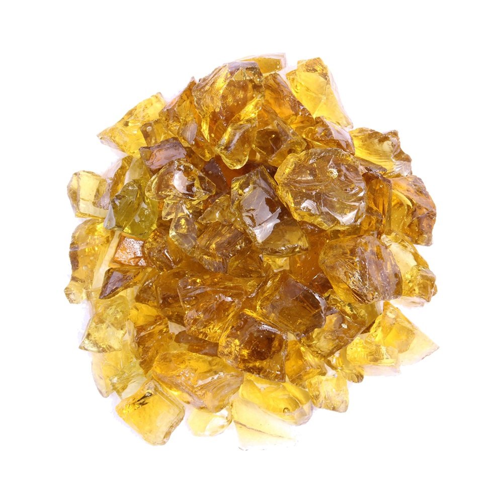 Chestnut Round Reflective Fire Pit Glass on a white background