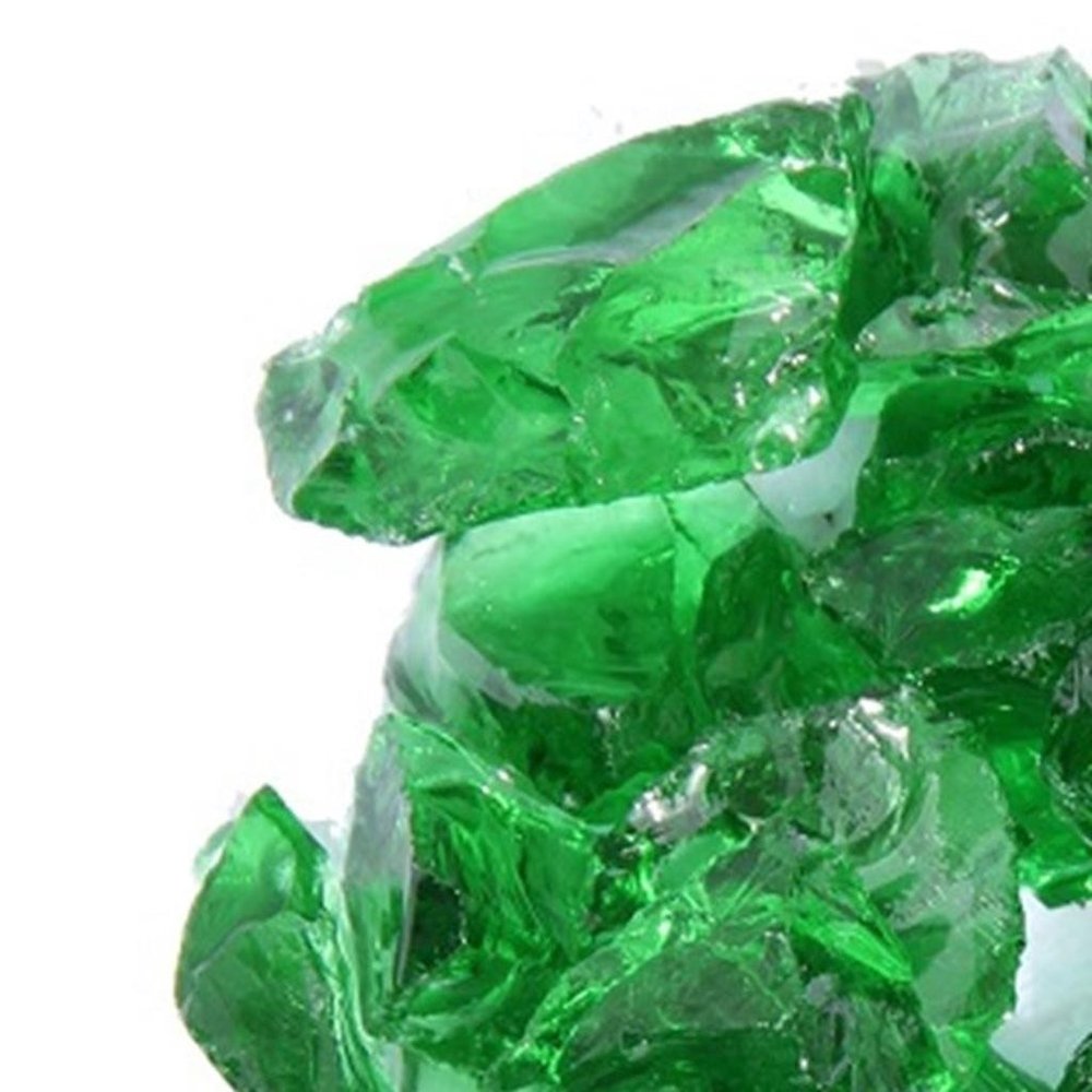 Green Round Reflective Fire Pit Glass - SKU 479093