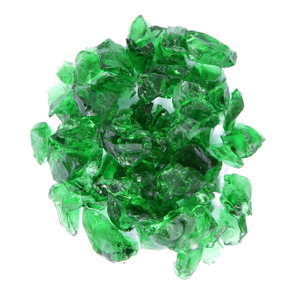 Green Round Reflective Fire Pit Glass - SKU 479093
