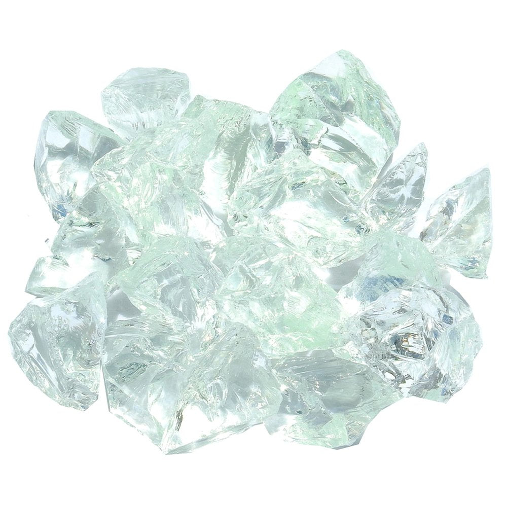 Clear Round Reflective Fire Pit Glass on a white background