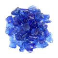 Blue Round Reflective Fire Pit Glass on a white background