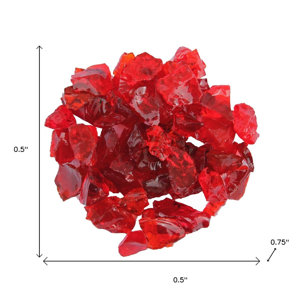Red Round Reflective Fire Pit Glass on a white background