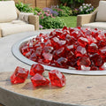 Red Round Reflective Fire Pit Glass
