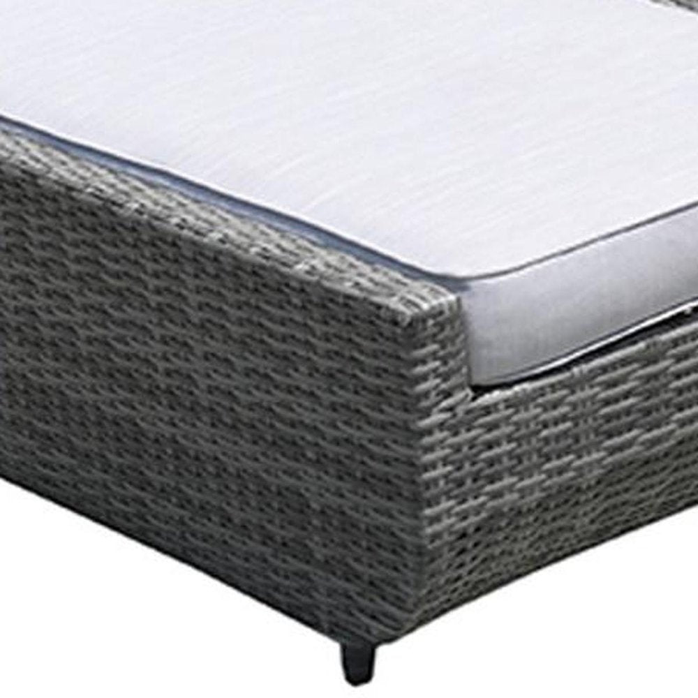 Nine Piece Outdoor Gray Wicker Multiple Chairs Seating Group Fire Pit Included with Gray Cushions