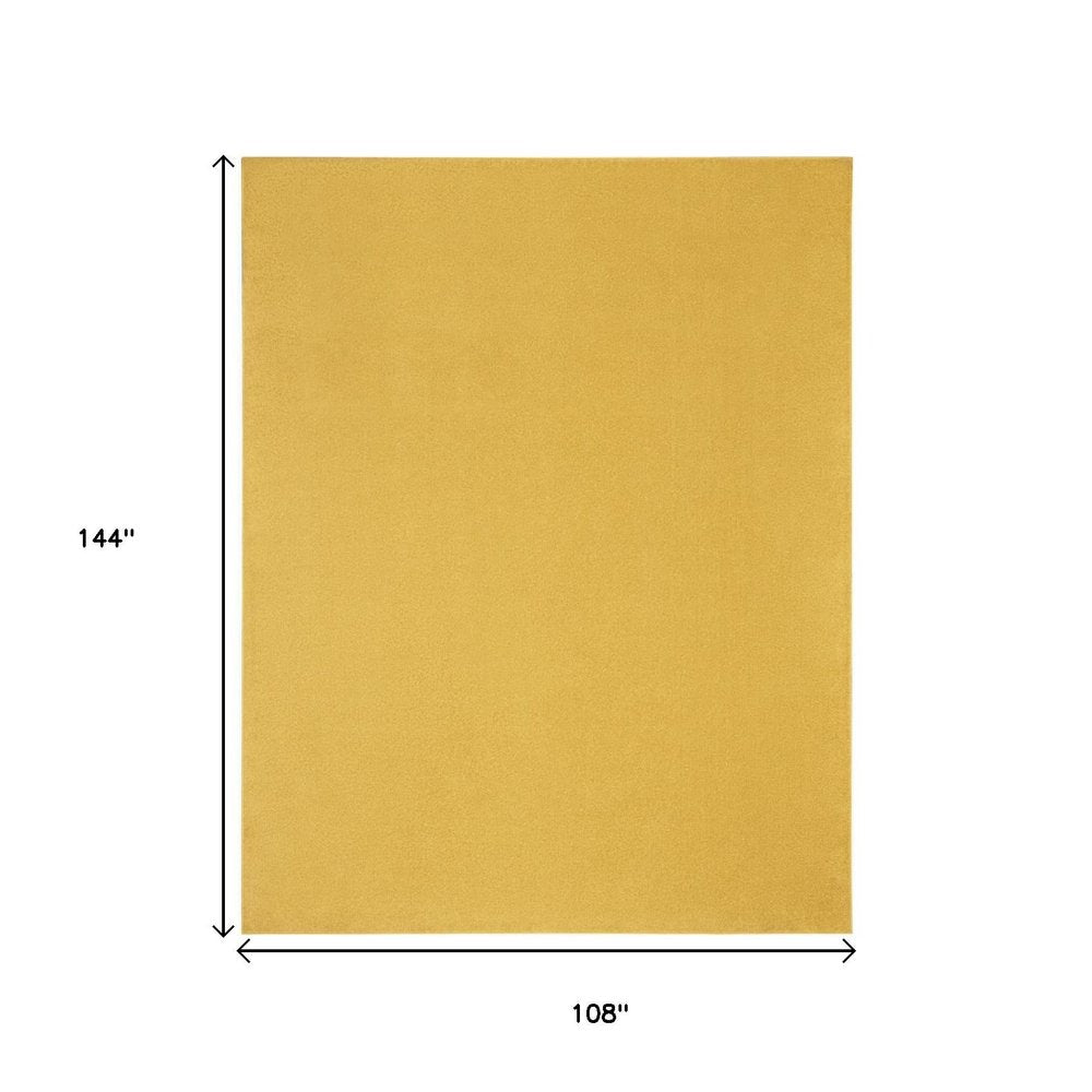 9' X 12' Yellow Indoor Outdoor Area Rug on a white background