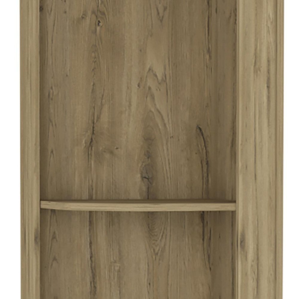 71" Natural Wood Corner Bar Cabinet With Two Doors close-up detail